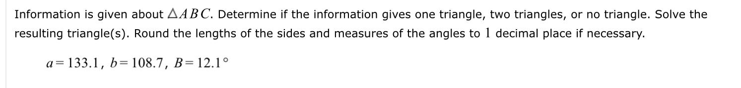 Solved Information is given about ABC. Determine if the | Chegg.com