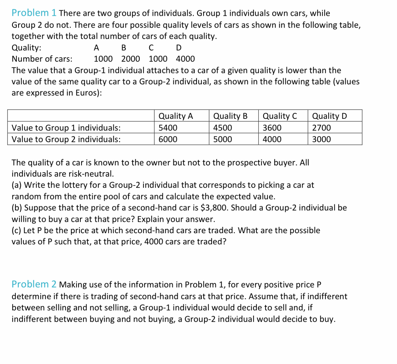 Solved Problem 1 There are two groups of individuals. Group | Chegg.com