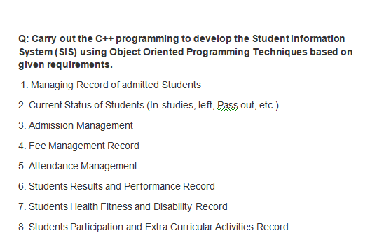Solved Q: Carry out the C++ programming to develop the | Chegg.com
