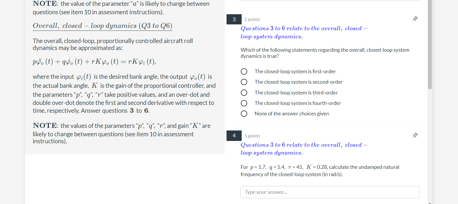 Solved NOTE: the value of the parameter “a” is likely to | Chegg.com