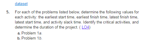 Solved dataset 5. For each of the problems listed below, | Chegg.com