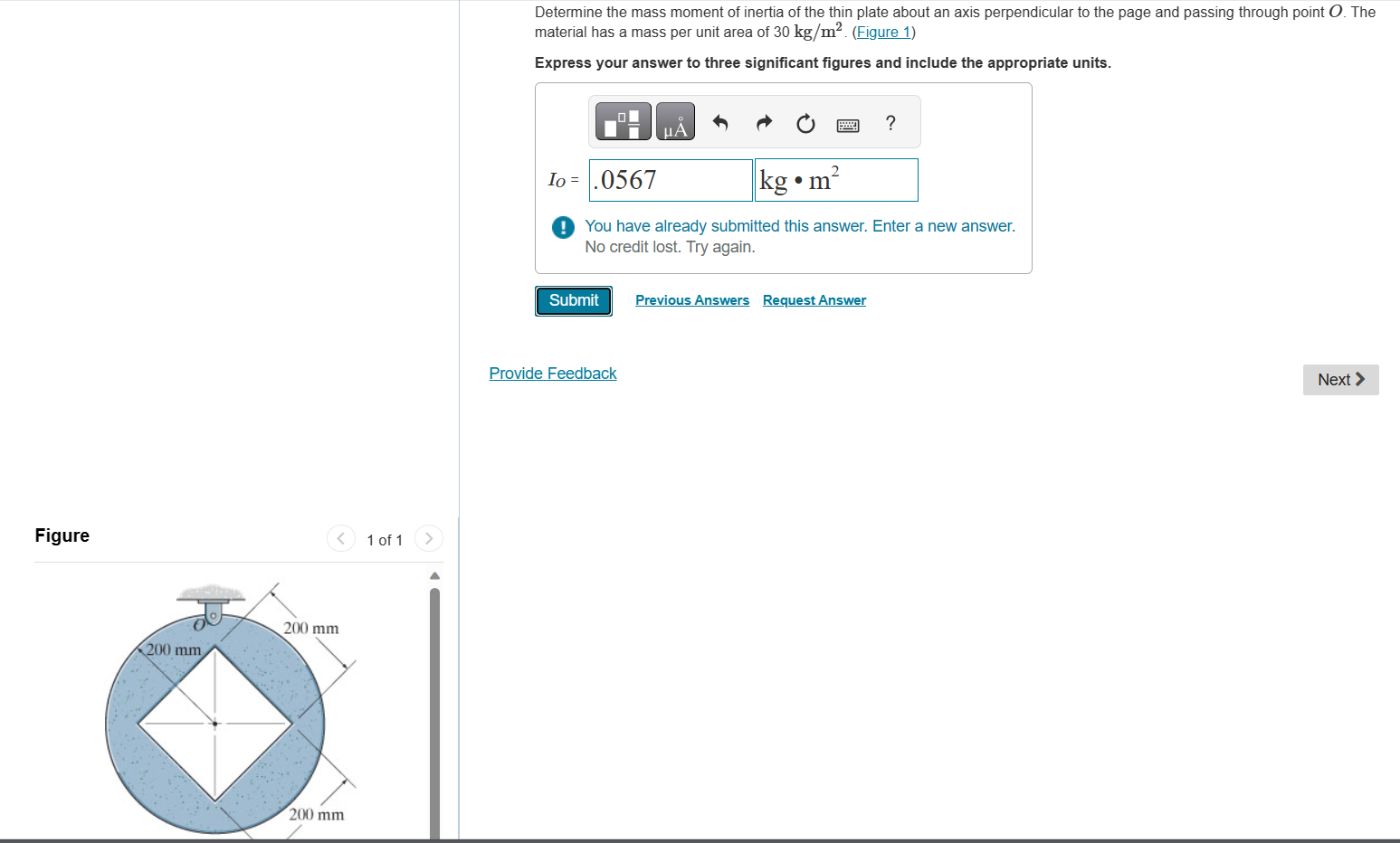 Solved Determine the mass moment of inertia of the thin | Chegg.com