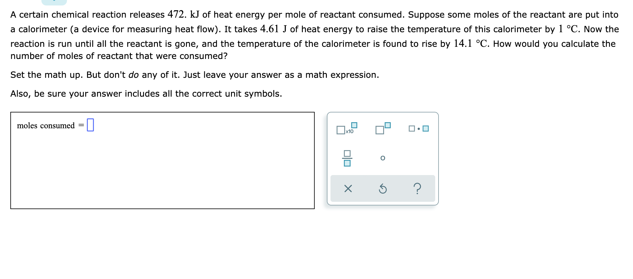 Solved A certain chemical reaction releases 472. kJ of heat