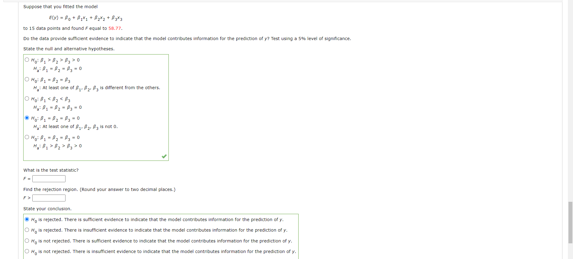 Solved Suppose That You Fitted The Model E(Y) = Bo + B1X1 + | Chegg.com