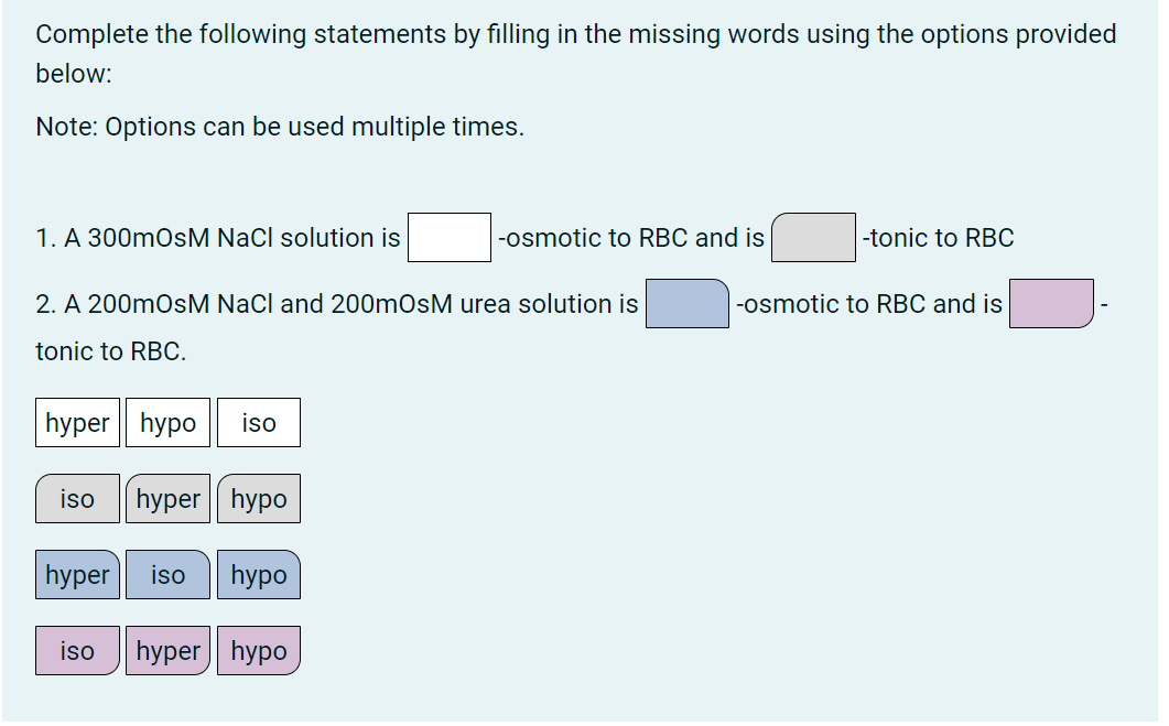 Solved Complete the following statements by filling in the | Chegg.com