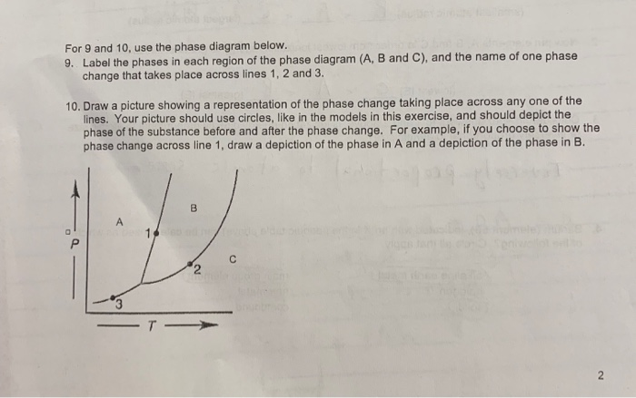 Solved For 9 and 10, use the phase diagram below. phases in | Chegg.com