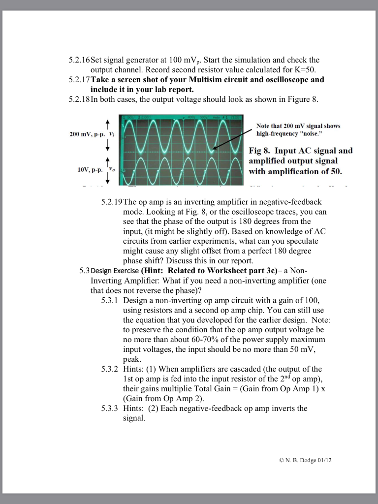 ENGR 2105 Online Lab 4 - Signal Amplification 1. | Chegg.com