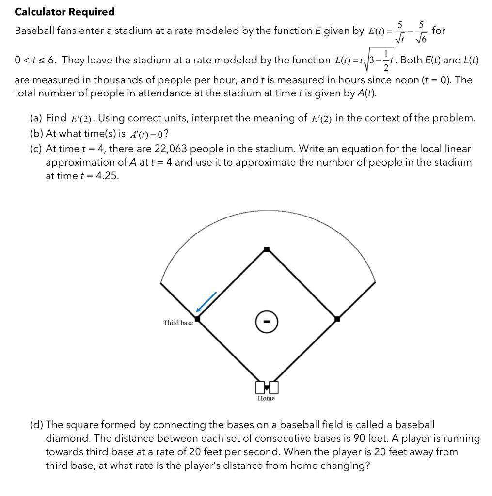 Solved Calculator Required Baseball fans enter a stadium at