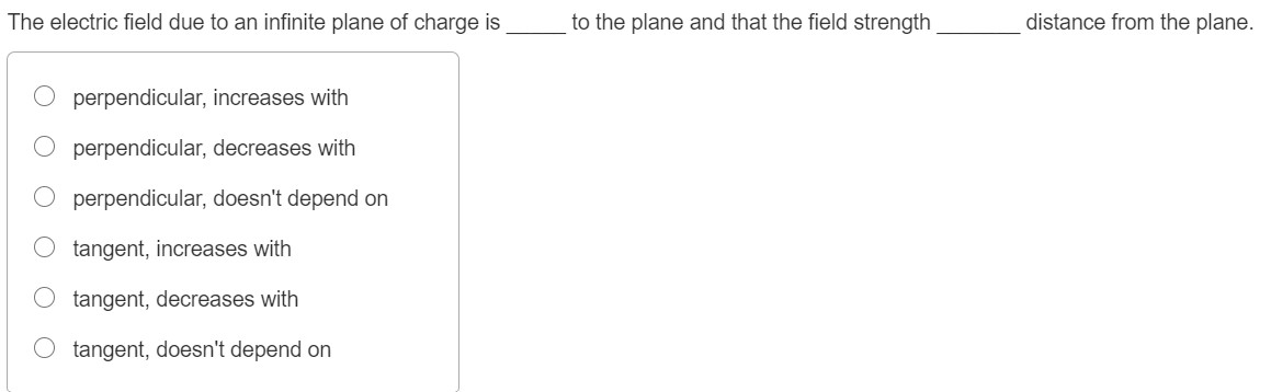 Solved The electric field due to an infinite plane of charge | Chegg.com