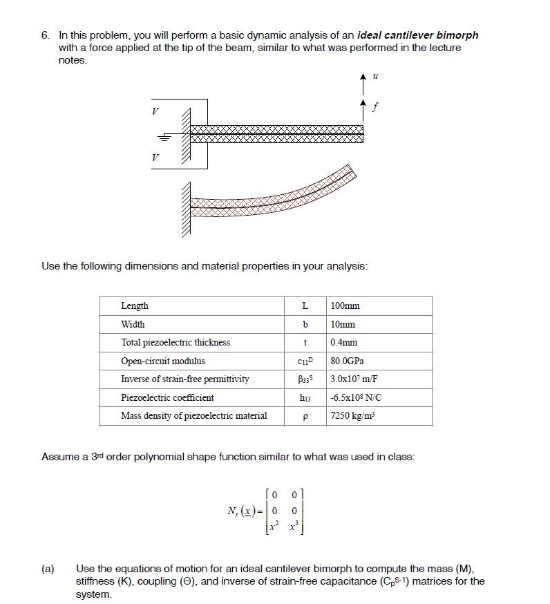 Solved 6. In This Problem, You Will Perform A Basic Dynamic | Chegg.com