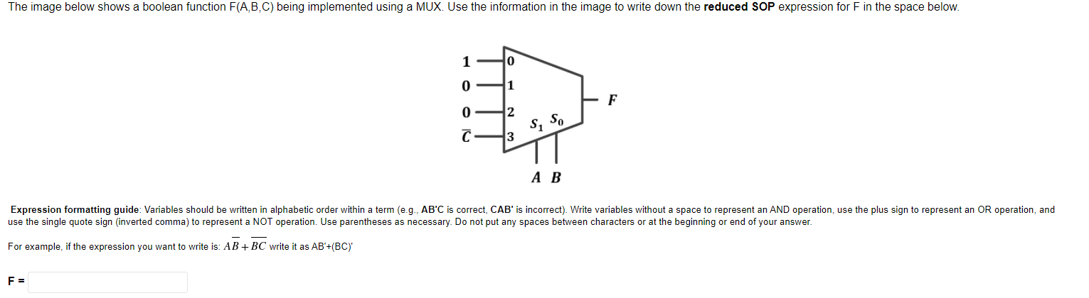 Solved The image below shows a boolean function F(A,B,C) | Chegg.com