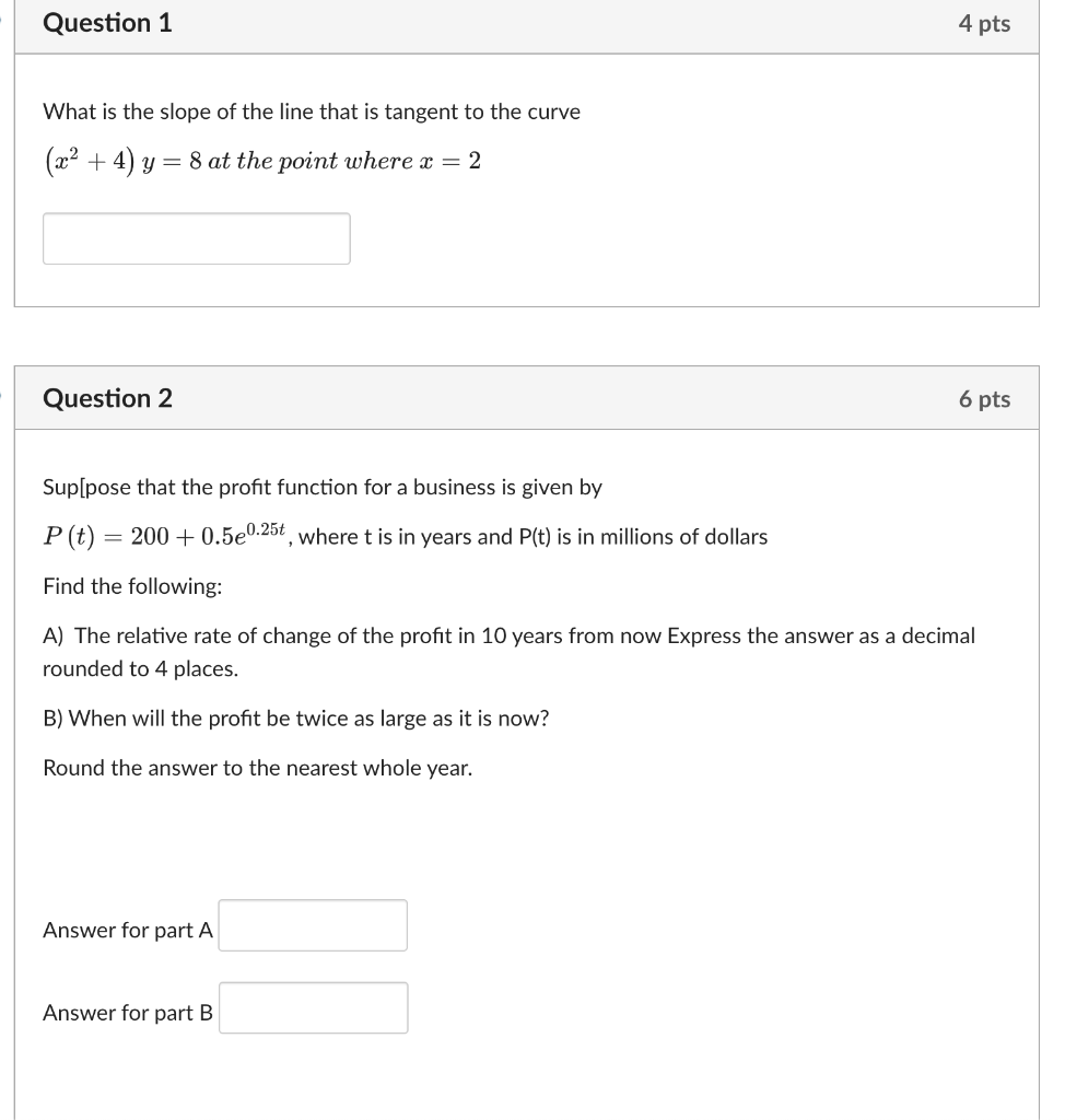Solved Question 1 4 pts What is the slope of the line that | Chegg.com