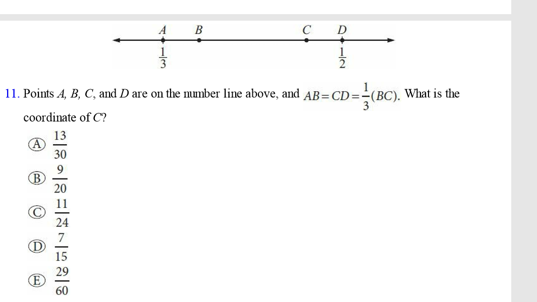 Solved A B C D 11. Points A, B, C, and D are on the number | Chegg.com