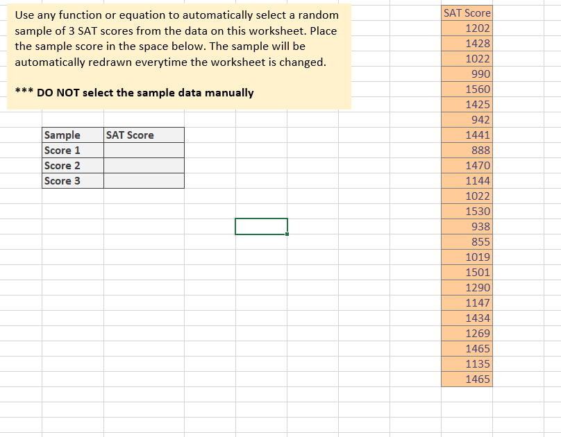 Solved Use any function or equation to automatically select | Chegg.com