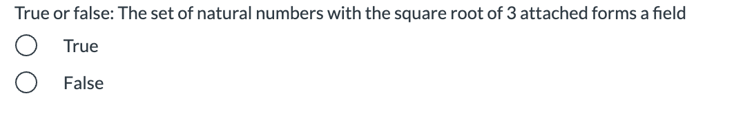 Solved True or false: The set of natural numbers with the | Chegg.com