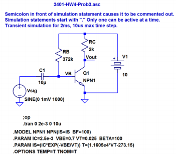Solved 3. The screenshot below shows a LTspice schematic of | Chegg.com