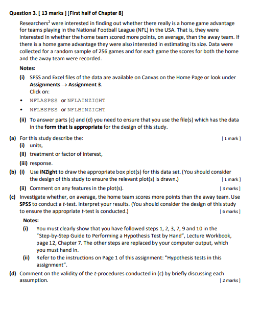 Question 3. [ 13 marks ] [First half of Chapter 8] | Chegg.com