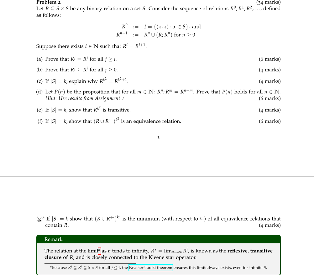 Solved Problem 2 (34 marks) Let RC S x S be any binary | Chegg.com