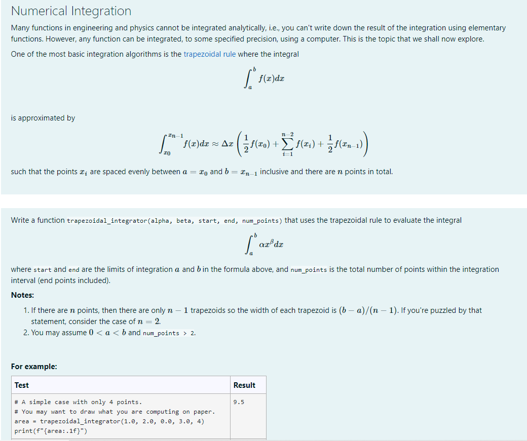 Solved Numerical Integration Many functions in engineering | Chegg.com