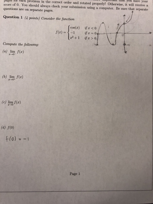 Solved I need help with this written homework for calculus | Chegg.com