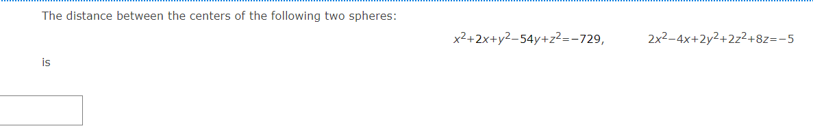 Solved The distance between the centers of the following two | Chegg.com