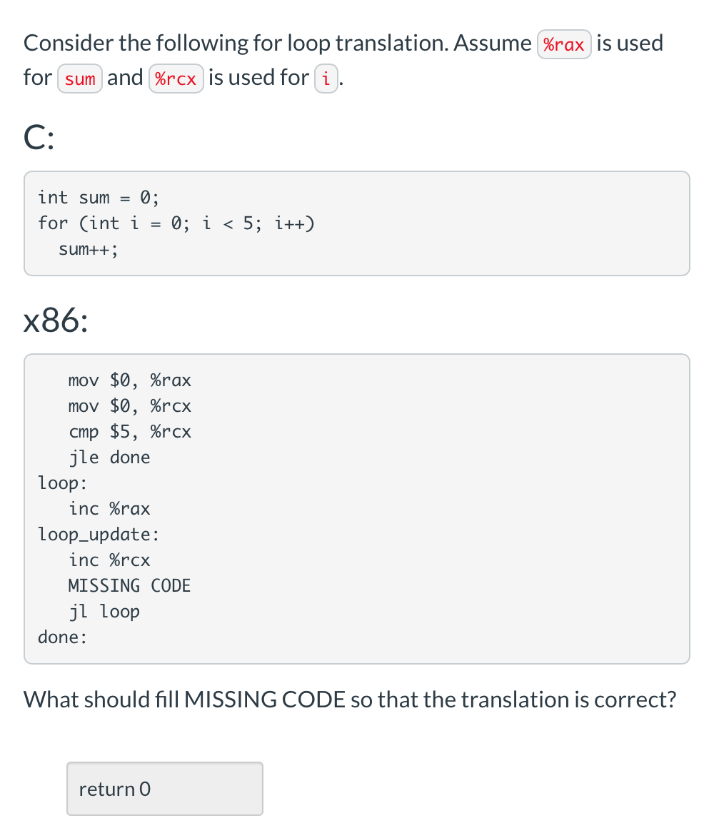 Solved Consider the following for loop translation. Assume | Chegg.com