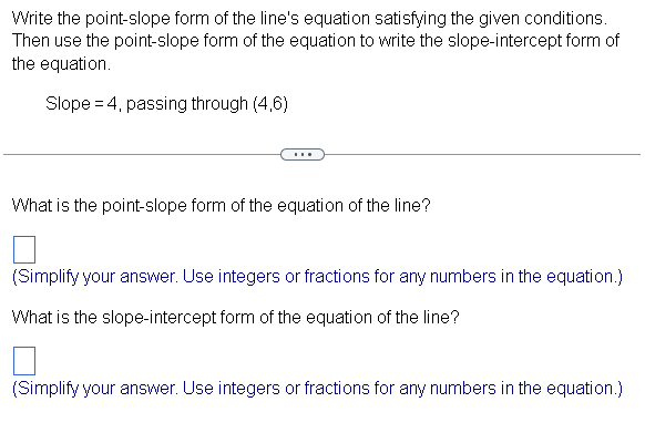 write standard form of equation given point and slope