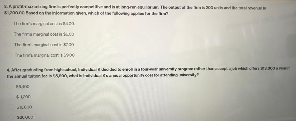 Solved 3. A Profit-maximizing Firm Is Perfectly Competitive | Chegg.com