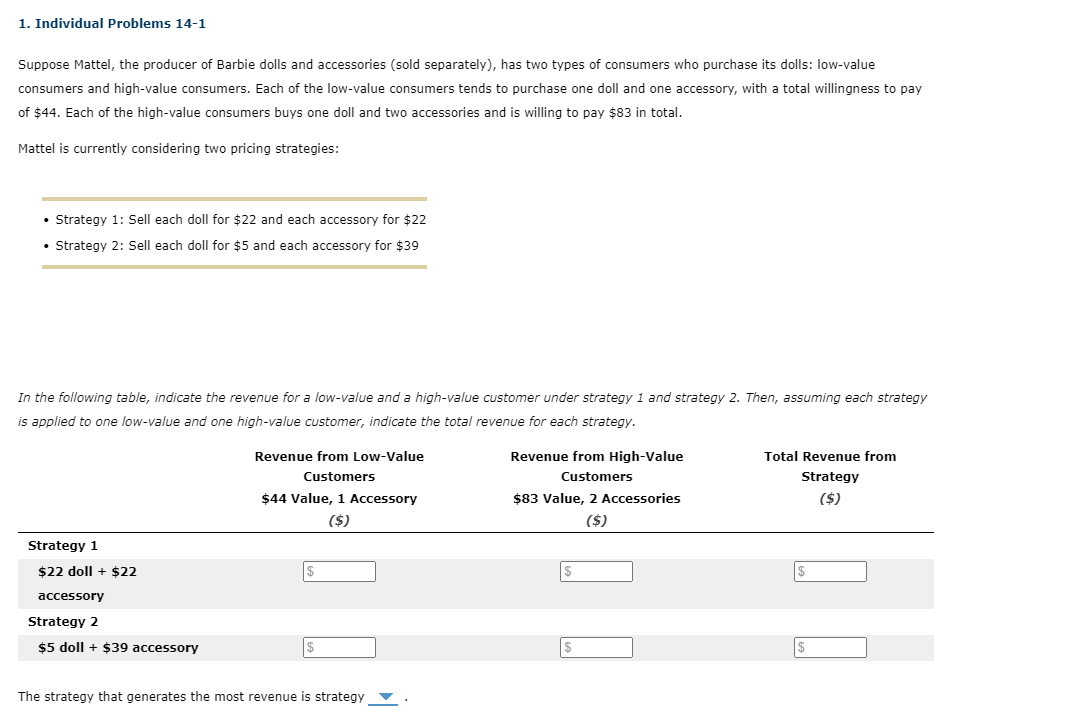 Solved Suppose Mattel, the producer of Barbie dolls and | Chegg.com