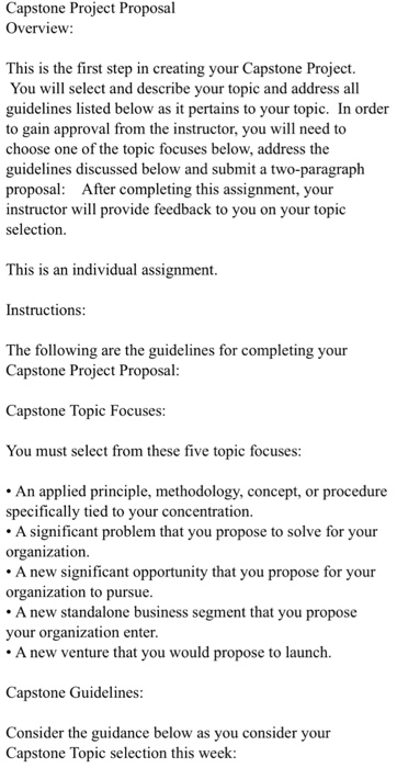 capstone project proposal for information technology