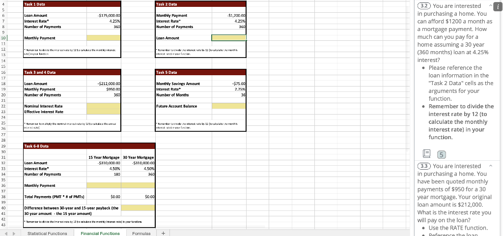 Solved Task 1 Data Task 2 Data i 4 5 6 7 Loan Amount | Chegg.com