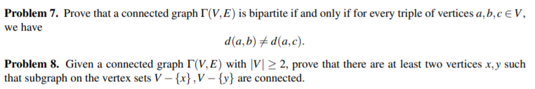 Solved Problem 7. Prove that a connected graph I(V,E) is | Chegg.com