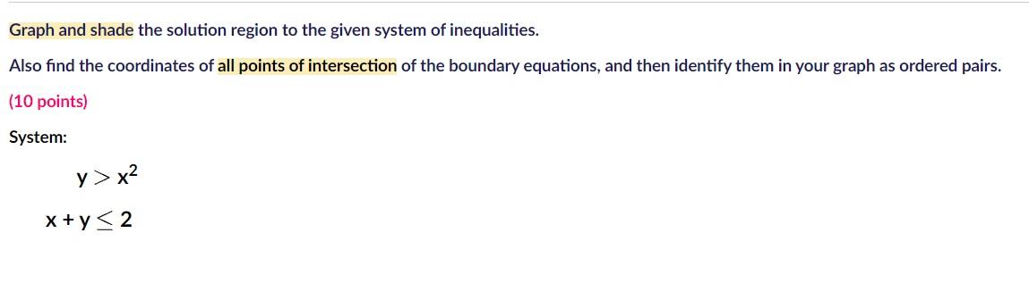 Solved Graph And Shade The Solution Region To The Given | Chegg.com