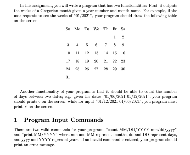 Solved In this assignment, you will write a program that has | Chegg.com