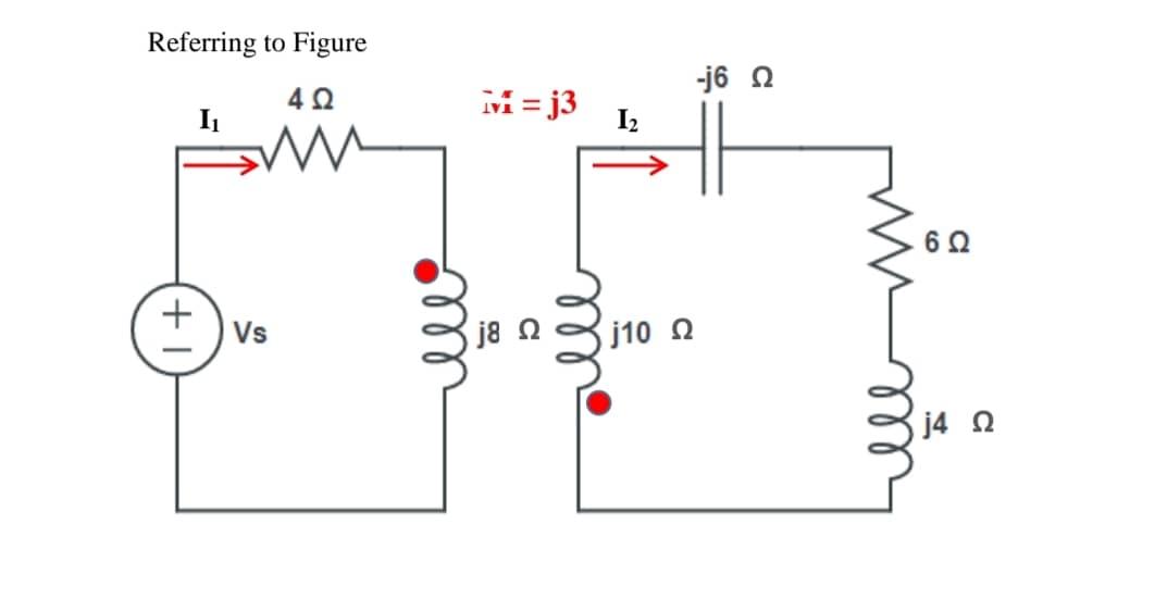 Solved Referring to Figure -j6 Ω 4Ω M I = j3 ΙΣ 6 Ω Vs j8 Ω | Chegg.com