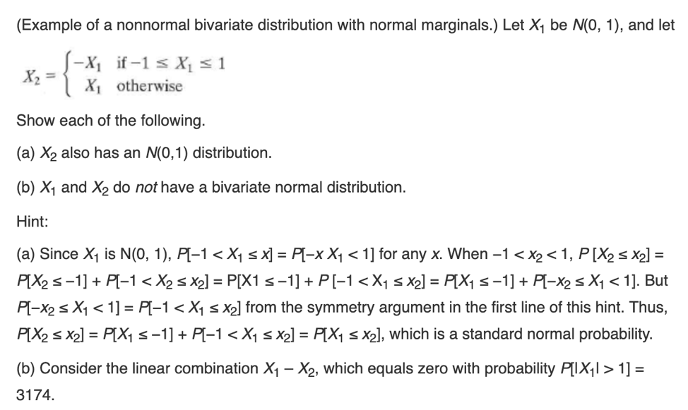 Solved Show normal distribution and not have a bivariate | Chegg.com
