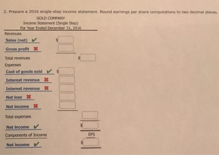 Solved 4. Multiple step and single-step Income Statements | Chegg.com
