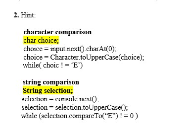 Solved Write Java code to display the menu list as | Chegg.com