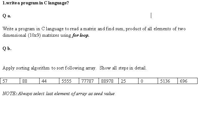 Solved 1.write a program in C language? Qa. Write a program | Chegg.com