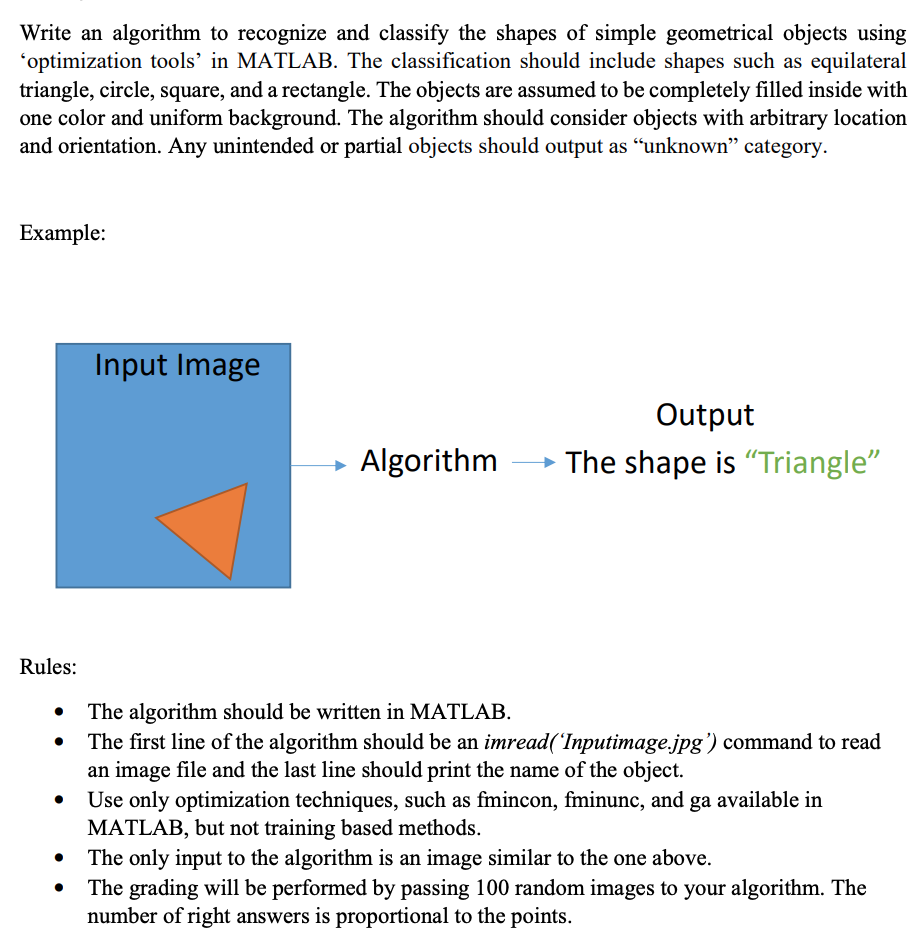 Write an algorithm to recognize and classify the | Chegg.com