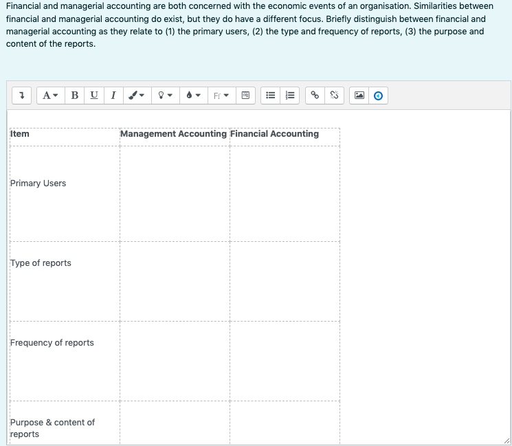 Solved Financial And Managerial Accounting Are Both | Chegg.com