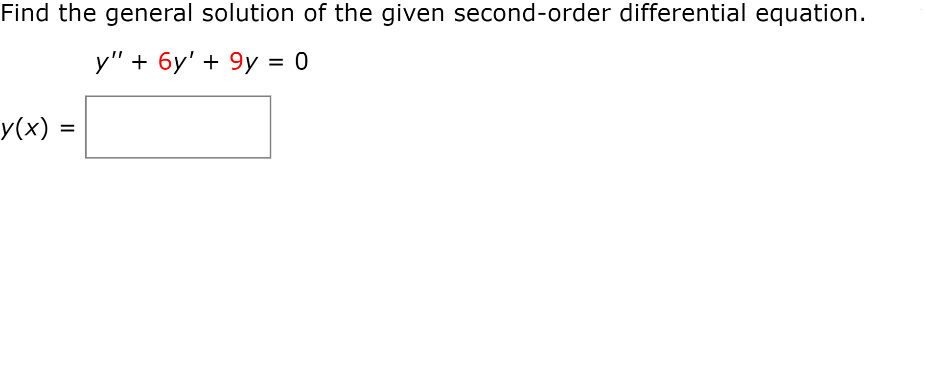 Solved Find The General Solution Of The Given Second Order 7717