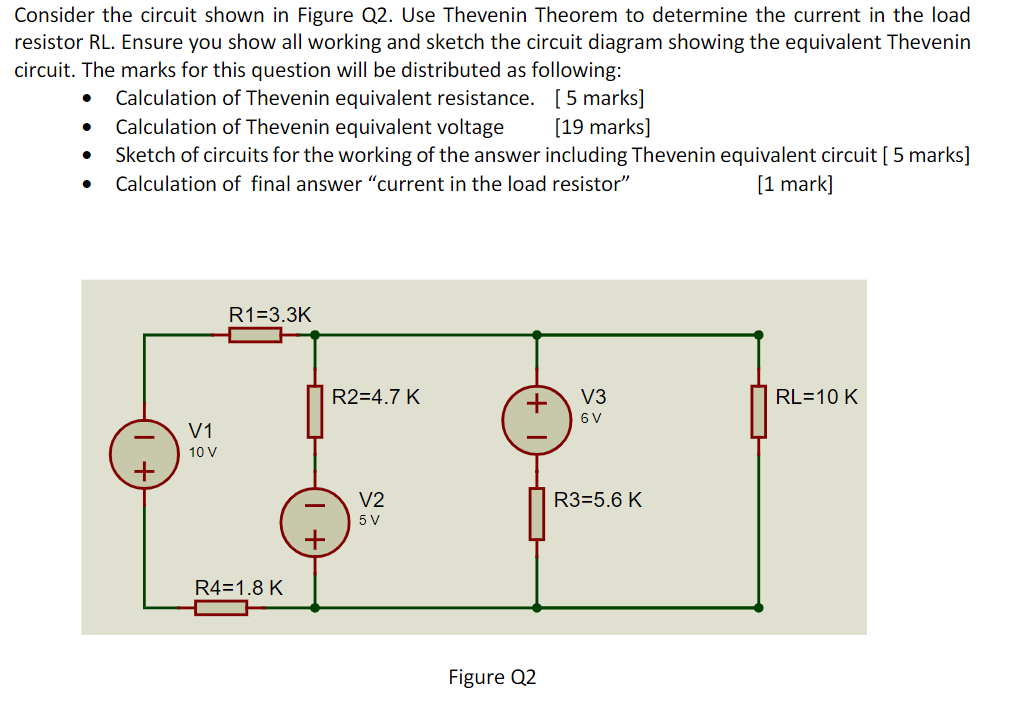 Solved Consider the circuit shown in Figure Q2. Use Thevenin | Chegg.com