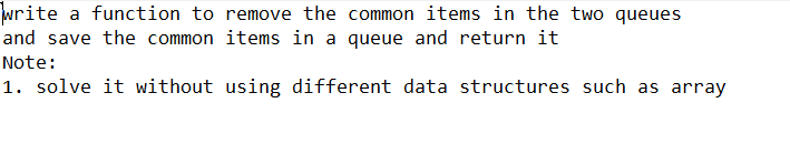 Solved write a function to remove the common items in the | Chegg.com