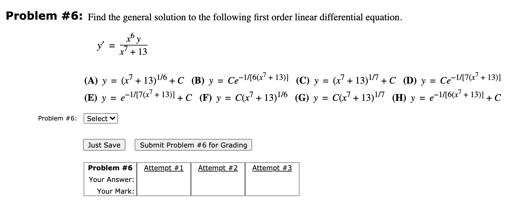 Solved Problem 6 Find The General Solution To The Follo Chegg Com