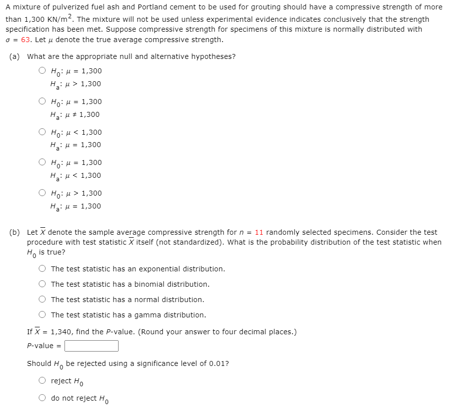 Solved A mixture of pulverized fuel ash and Portland cement