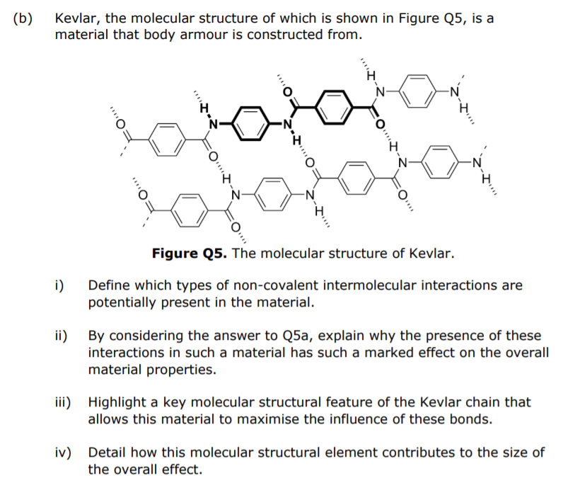 Solved (b) Kevlar, the molecular structure of which is shown