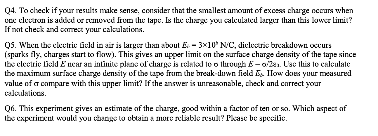 Solved PART III: ESTIMATE FOR THE EXCESS CHARGE ON A CHARGED | Chegg.com