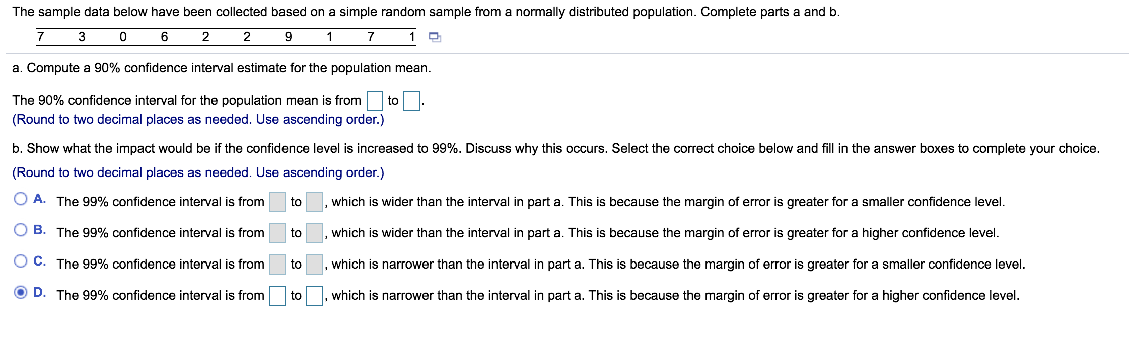 Solved The sample data below have been collected based on a | Chegg.com