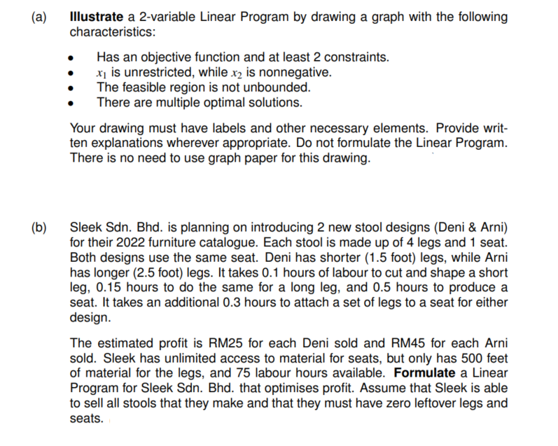 Solved Illustrate a 2-variable Linear Program by drawing a | Chegg.com